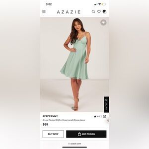 Azazie knee length bridesmaids dress